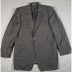 Hickey Freeman Loro Piana Blazer‎ Mens 40R Gray Glen Plaid Tasmanian 120s Wool
